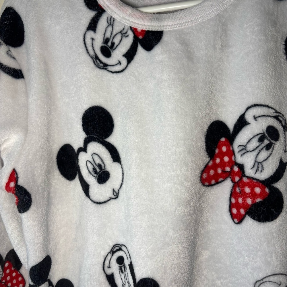 Disney Mickie & Minnie White Fleece Crewneck Pullover - Picture 4 of 5